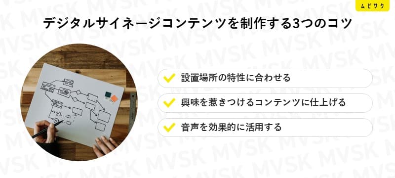 効果的なデジタルサイネージコンテンツを制作する3つのコツ