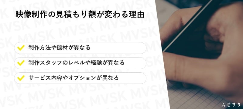 映像制作会社によって見積もり額が変わる理由