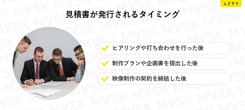 見積書が発行されるタイミング