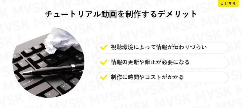 チュートリアル動画を制作するデメリット