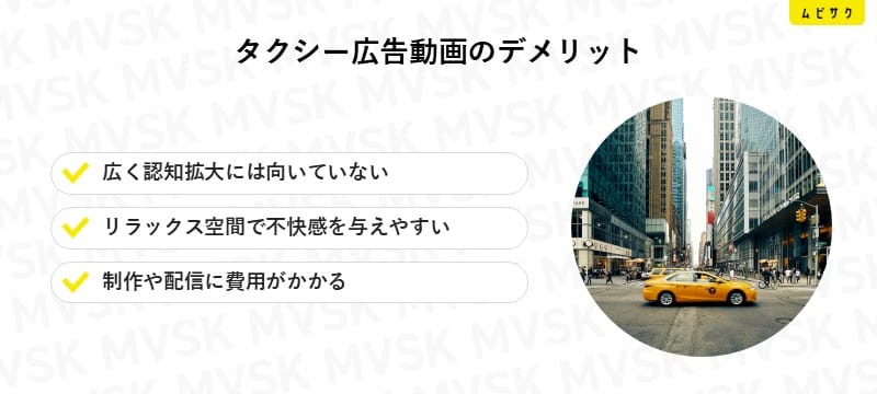 タクシー広告動画のデメリット