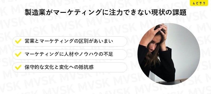 製造業がマーケティングに注力できない現状の課題