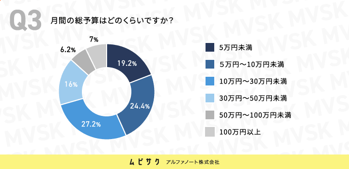SNSマーケティングにおける月間の総予算はどのくらいですか？