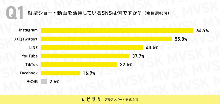縦型ショート動画を活用しているSNSは何ですか？